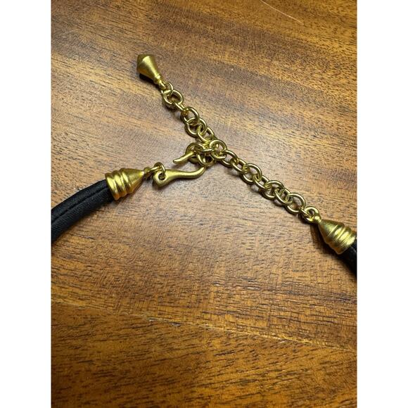 Vintage CAROLEE Necklace Faux Pearl Black Satin Cord - Picture 4 of 4